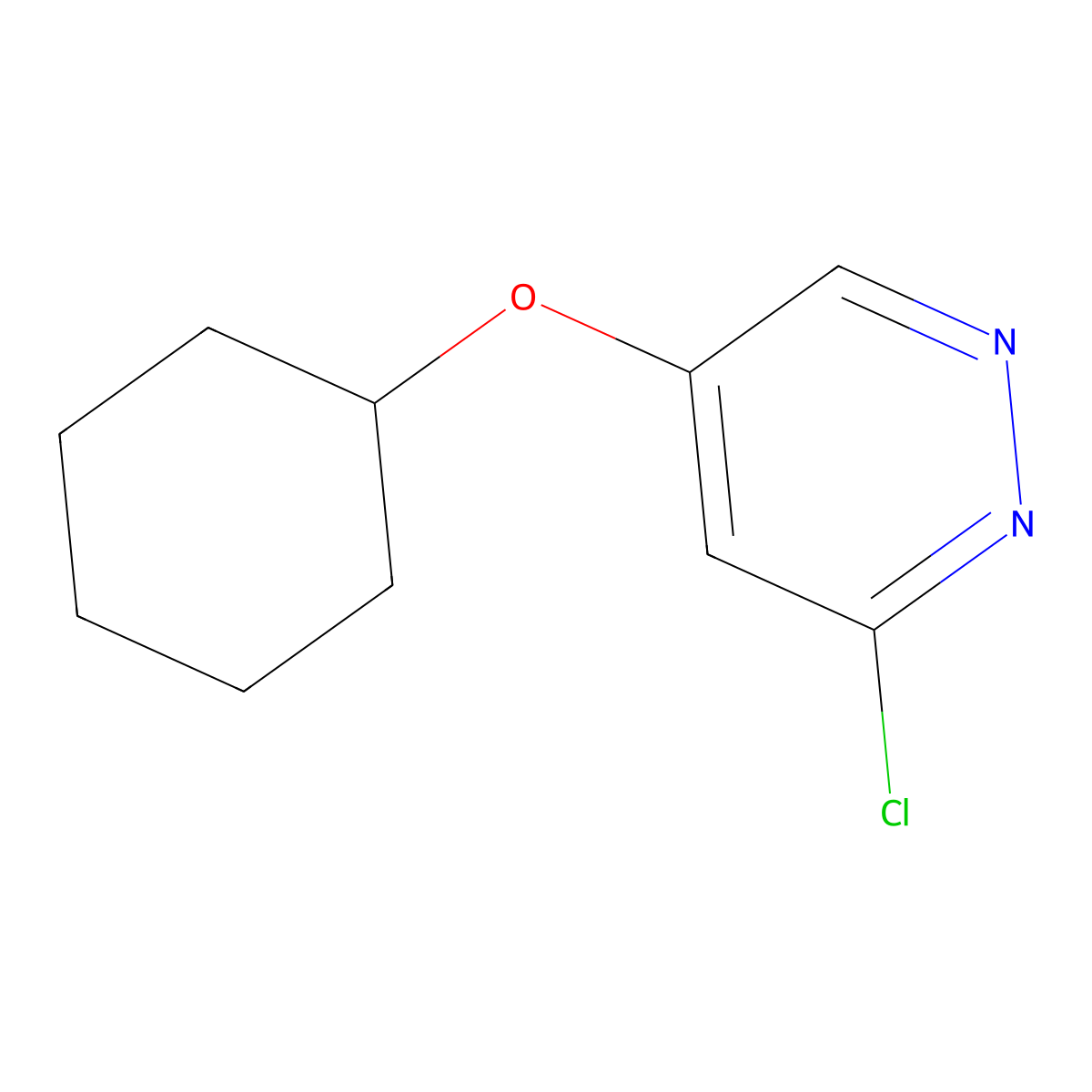 3-Chloro-5-(cyclohexyloxy)pyridazine molecular structure, CAS 1346691-27-7