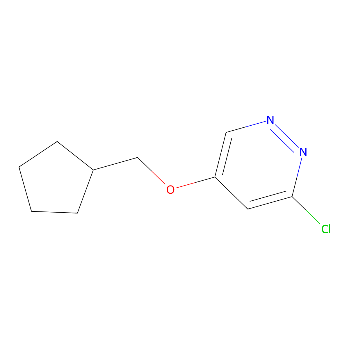 3-Chloro-5-(cyclopentylmethoxy)pyridazine molecular structure, CAS 1346691-30-2