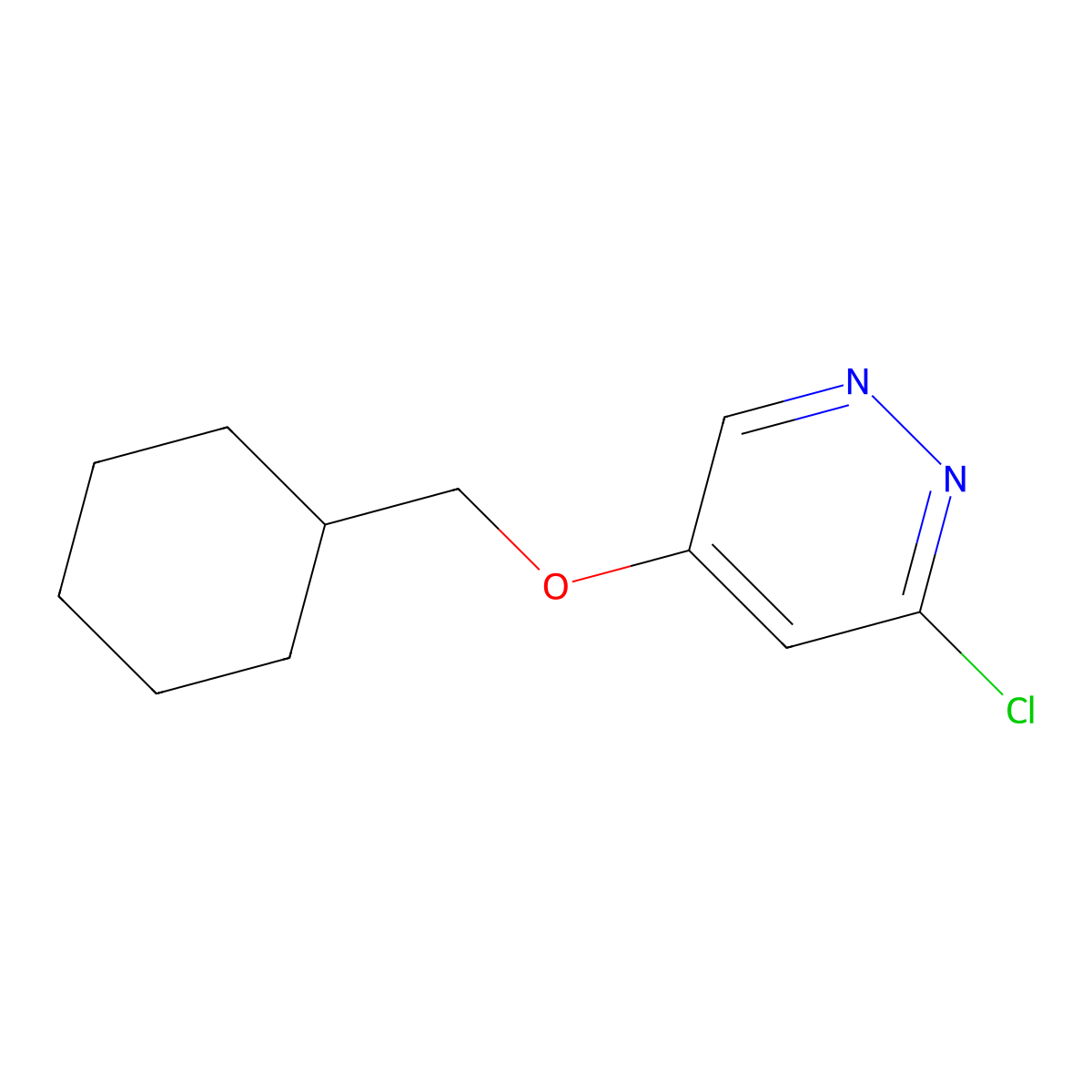3-Chloro-5-(cyclohexylmethoxy)pyridazine molecular structure, CAS 1346691-31-3