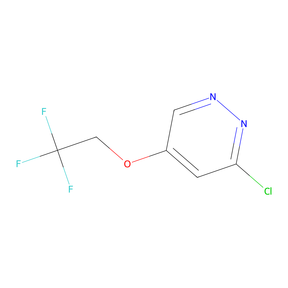 3-Chloro-5-(2,2,2-trifluoroethoxy)pyridazine molecular structure, CAS 1346691-33-5
