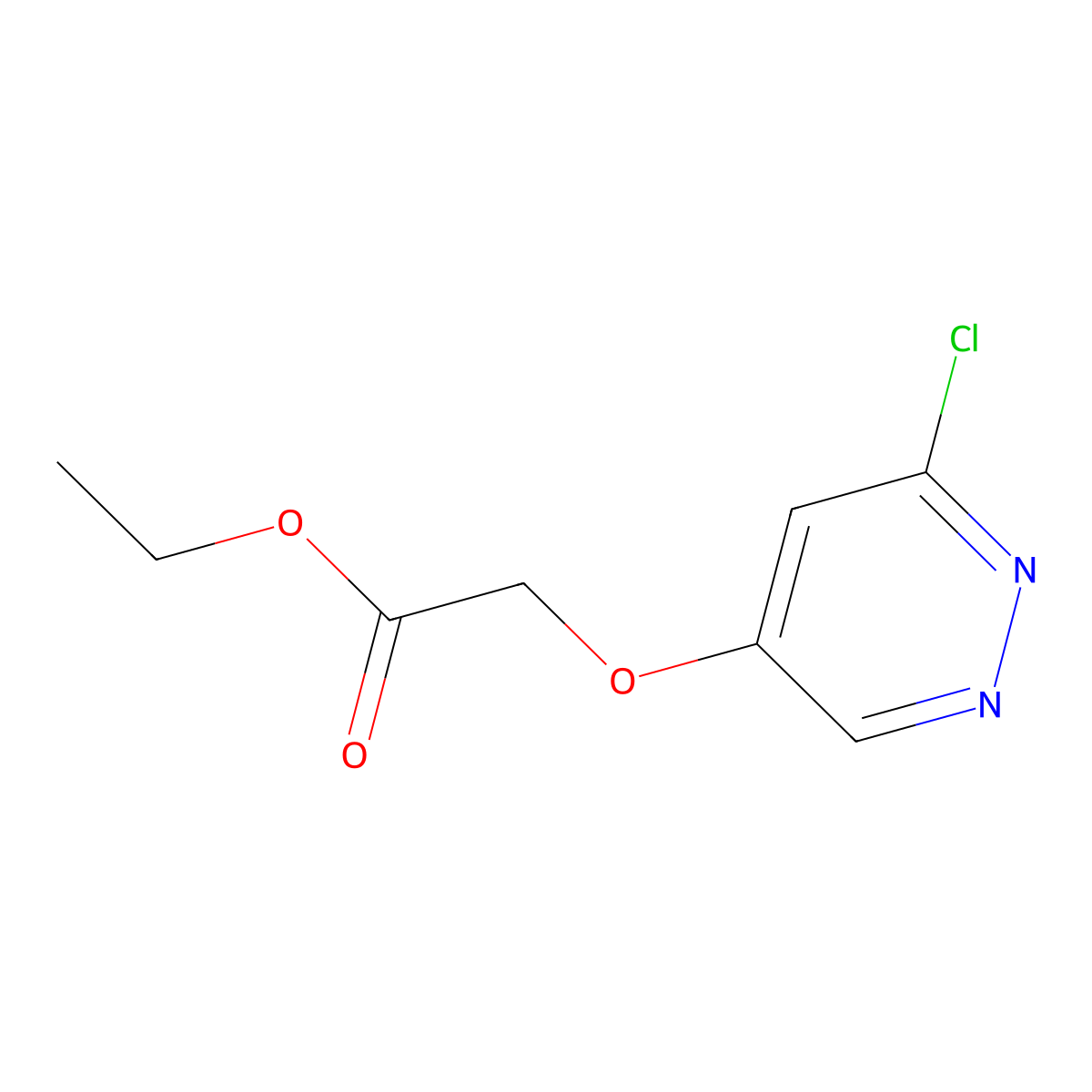 Ethyl 2-((6-chloropyridazin-4-yl)oxy)acetate molecular structure, CAS 1346691-36-8