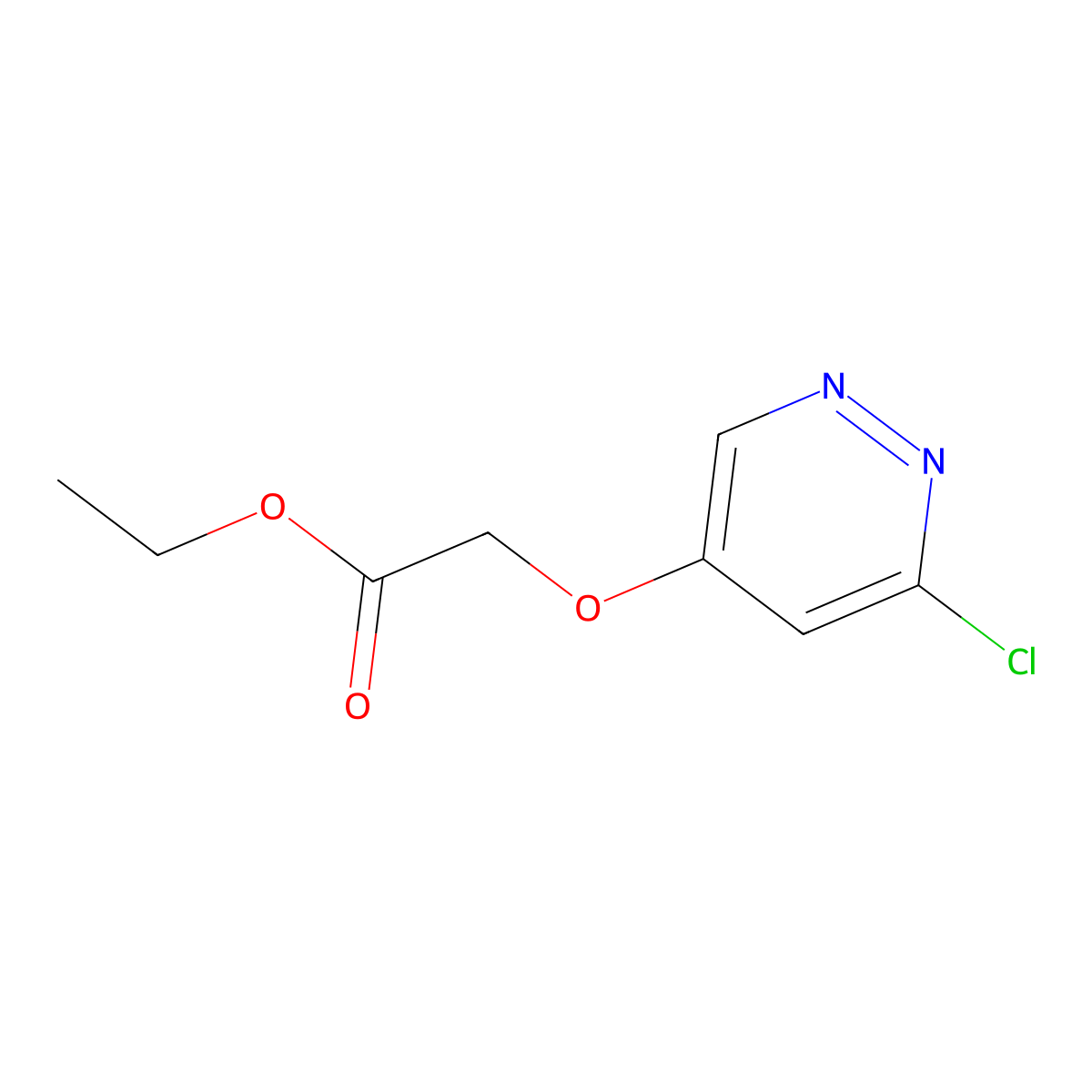 Ethyl 2-((6-chloropyridazin-4-yl)oxy)acetate molecular structure, CAS 1346691-36-8