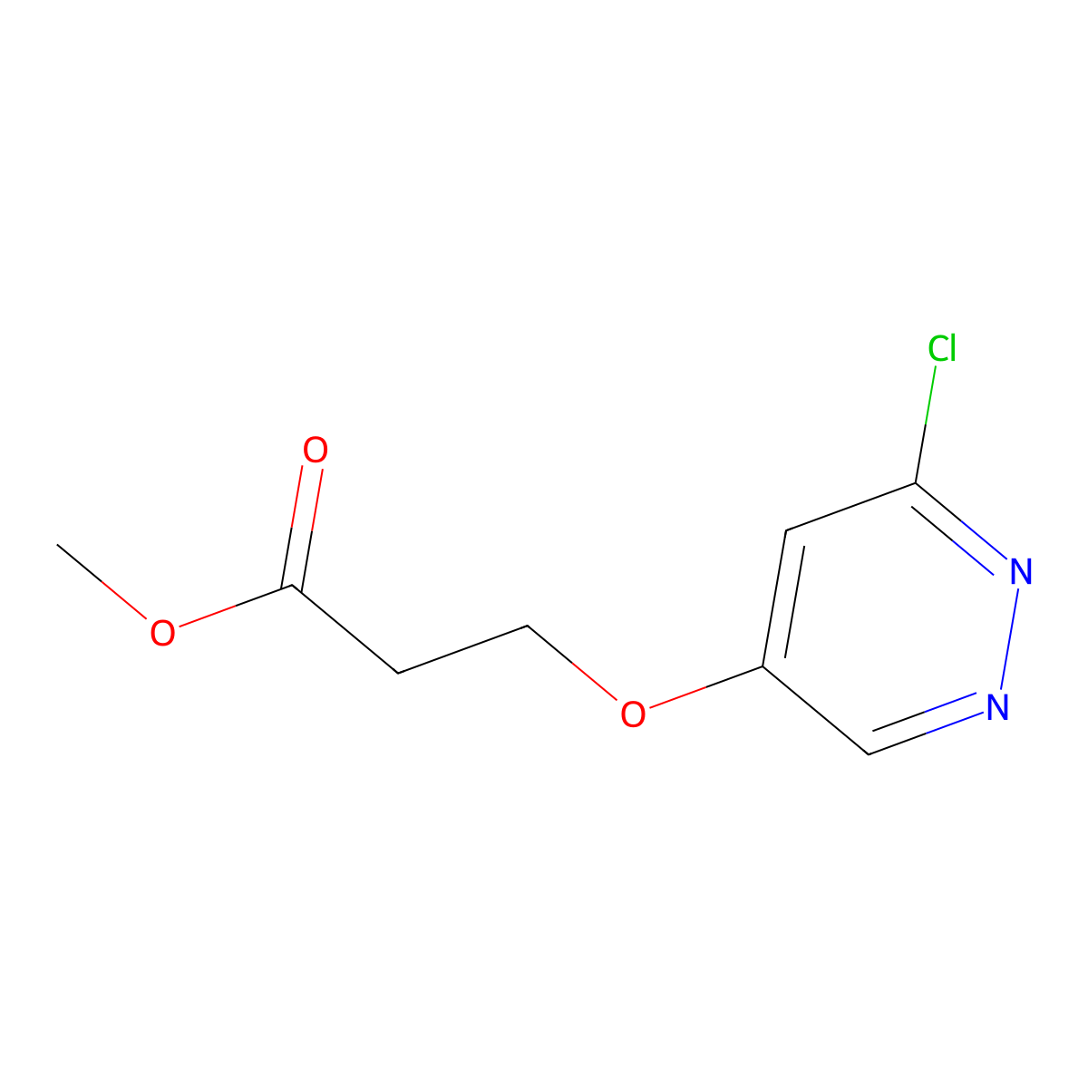 Methyl 3-((6-chloropyridazin-4-yl)oxy)propanoate molecular structure, CAS 1346691-37-9