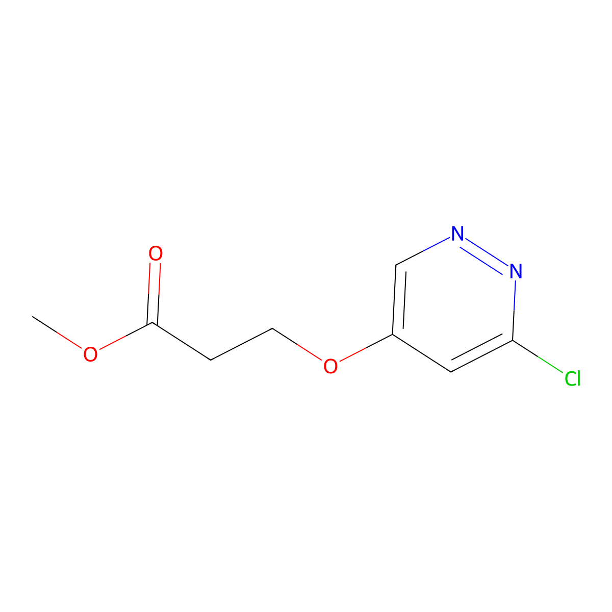 Methyl 3-((6-chloropyridazin-4-yl)oxy)propanoate molecular structure, CAS 1346691-37-9