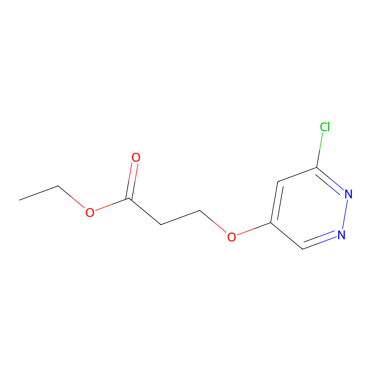 Ethyl 3-((6-chloropyridazin-4-yl)oxy)propanoate molecular structure, CAS 1346691-38-0