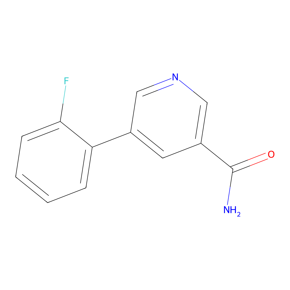 5-(2-Fluorophenyl)nicotinamide molecular structure, CAS 1346691-43-7