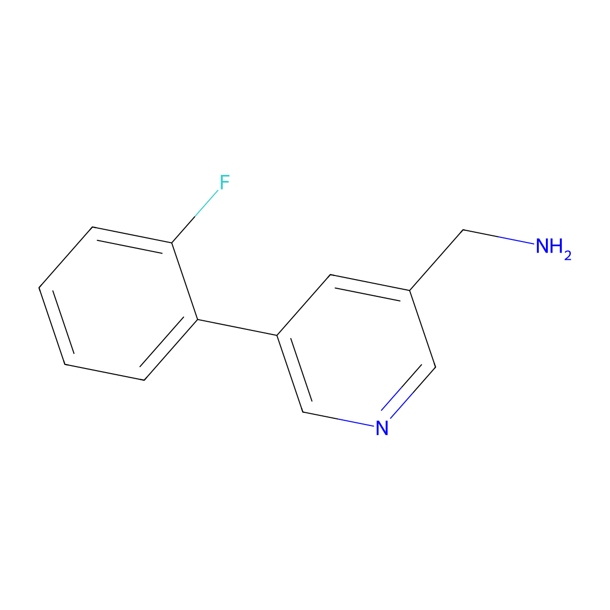 (5-(2-Fluorophenyl)pyridin-3-yl)methanamine molecular structure, CAS 1346691-44-8