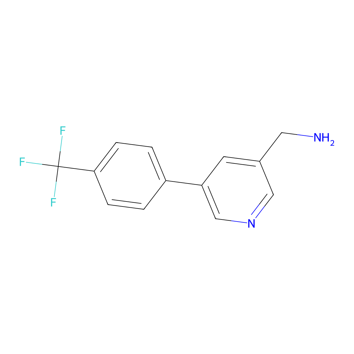 (5-(4-(Trifluoromethyl)phenyl)pyridin-3-yl)methanamine molecular structure, CAS 1346691-45-9