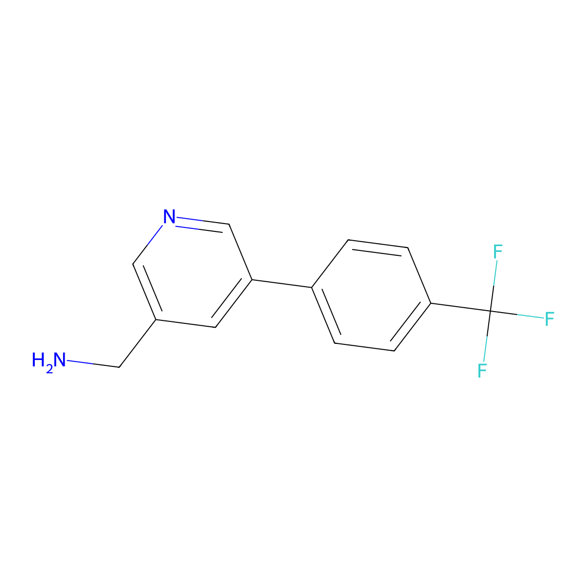 (5-(4-(Trifluoromethyl)phenyl)pyridin-3-yl)methanamine molecular structure, CAS 1346691-45-9