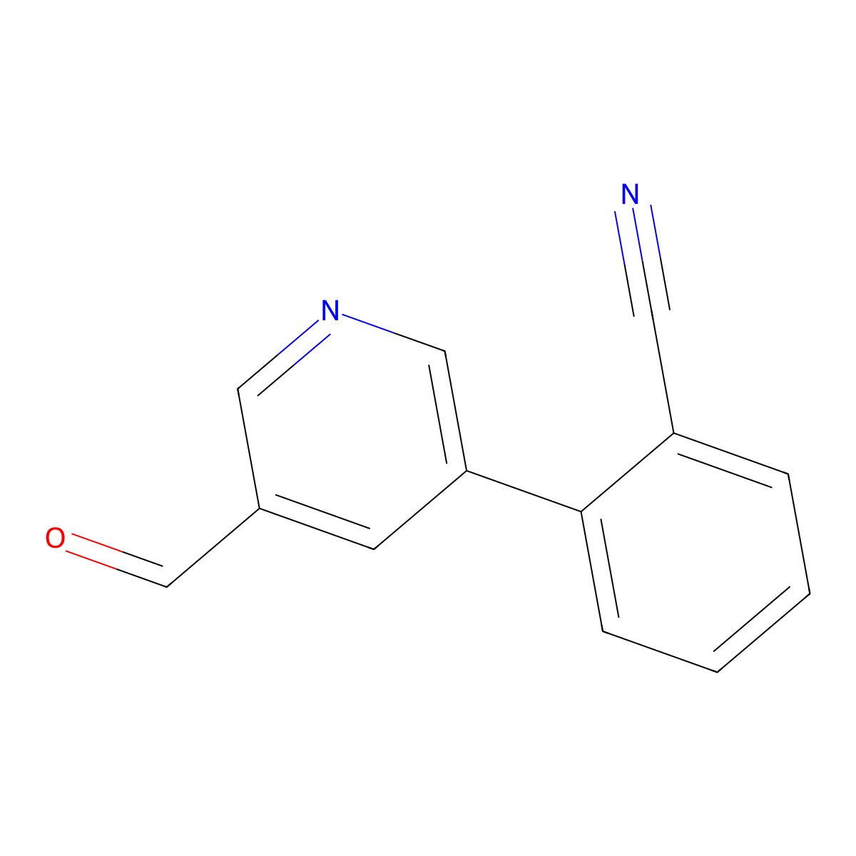 2-(5-Formylpyridin-3-yl)benzonitrile molecular structure, CAS 1346691-54-0