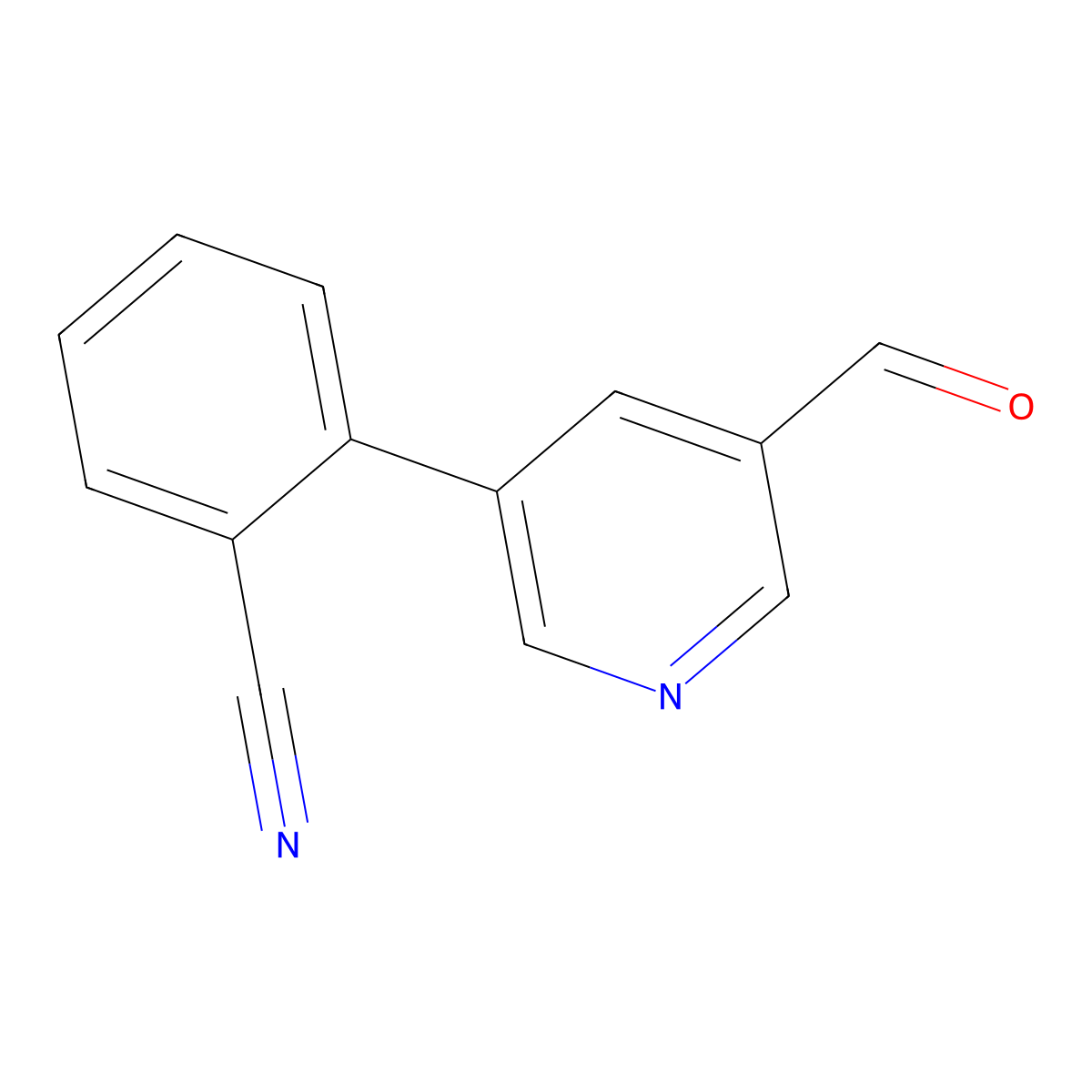 2-(5-Formylpyridin-3-yl)benzonitrile molecular structure, CAS 1346691-54-0