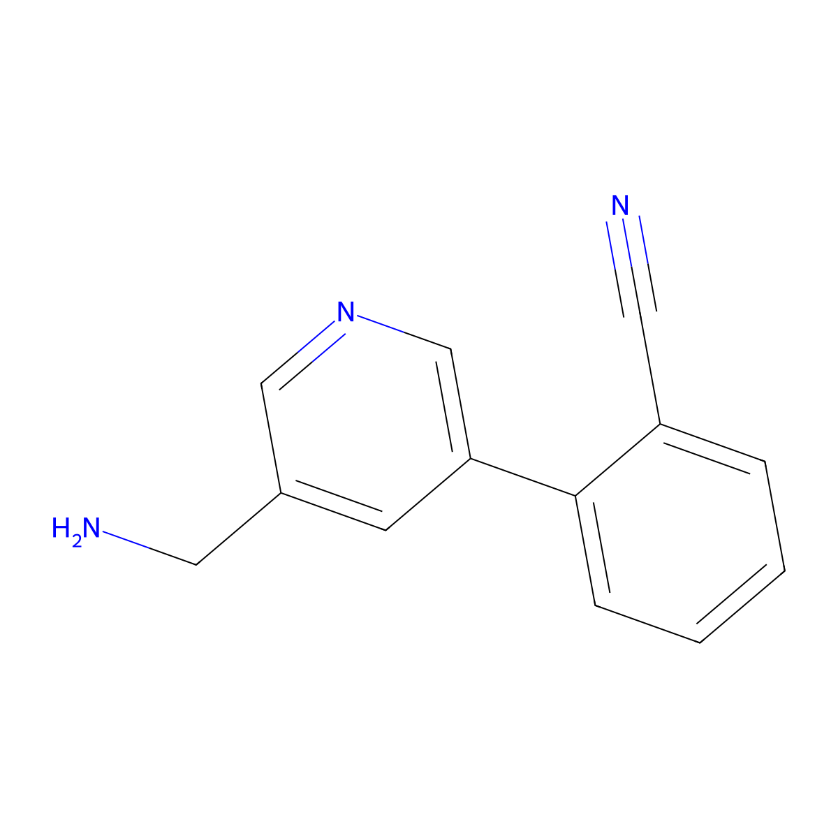 2-(5-(Aminomethyl)pyridin-3-yl)benzonitrile molecular structure, CAS 1346691-55-1