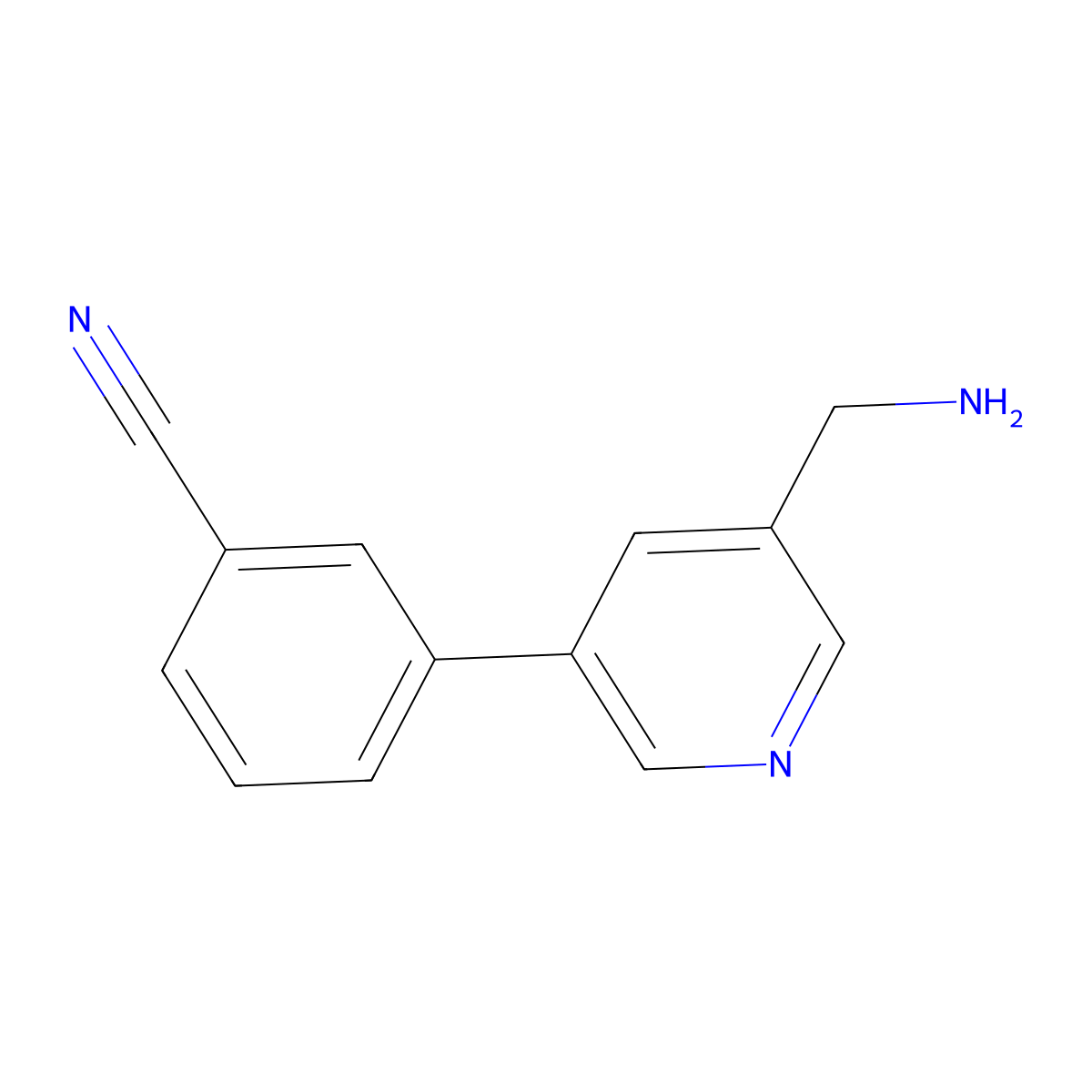 3-(5-(Aminomethyl)pyridin-3-yl)benzonitrile molecular structure, CAS 1346691-58-4