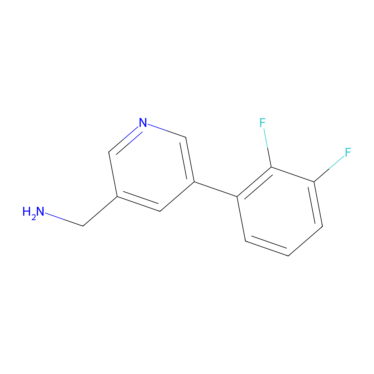 (5-(2,3-Difluorophenyl)pyridin-3-yl)methanamine molecular structure, CAS 1346691-64-2
