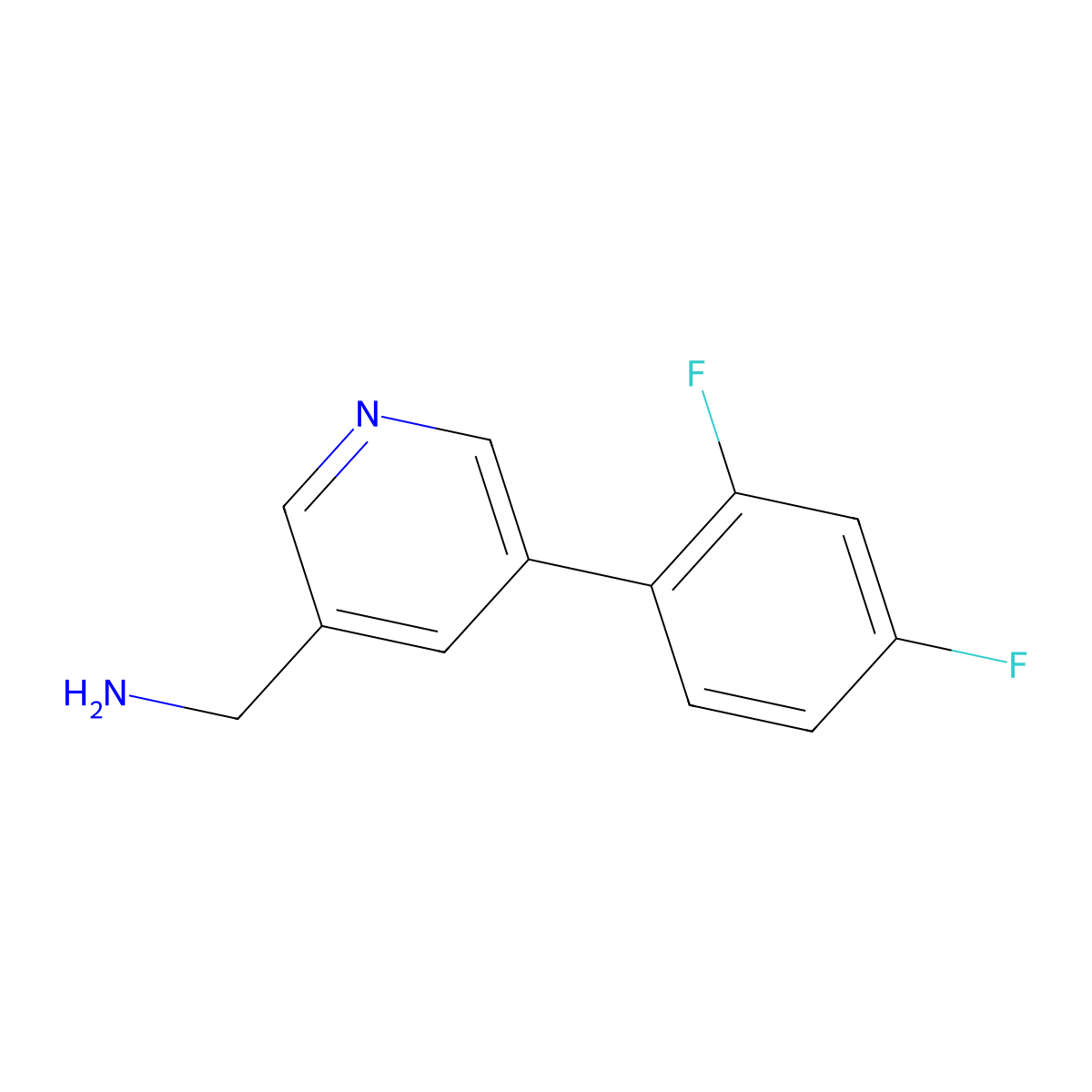 (5-(2,4-Difluorophenyl)pyridin-3-yl)methanamine molecular structure, CAS 1346691-69-7