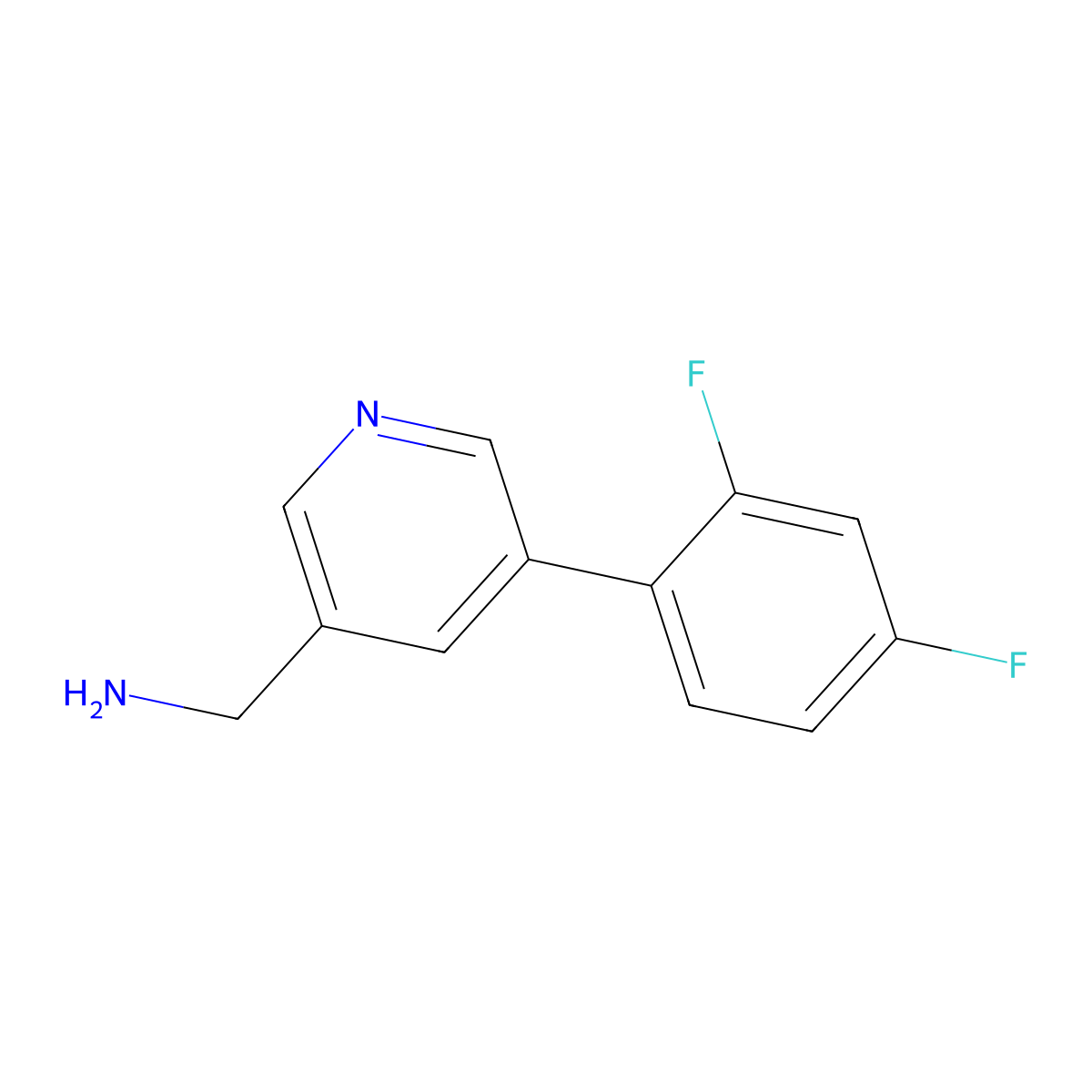 (5-(2,4-Difluorophenyl)pyridin-3-yl)methanamine molecular structure, CAS 1346691-69-7