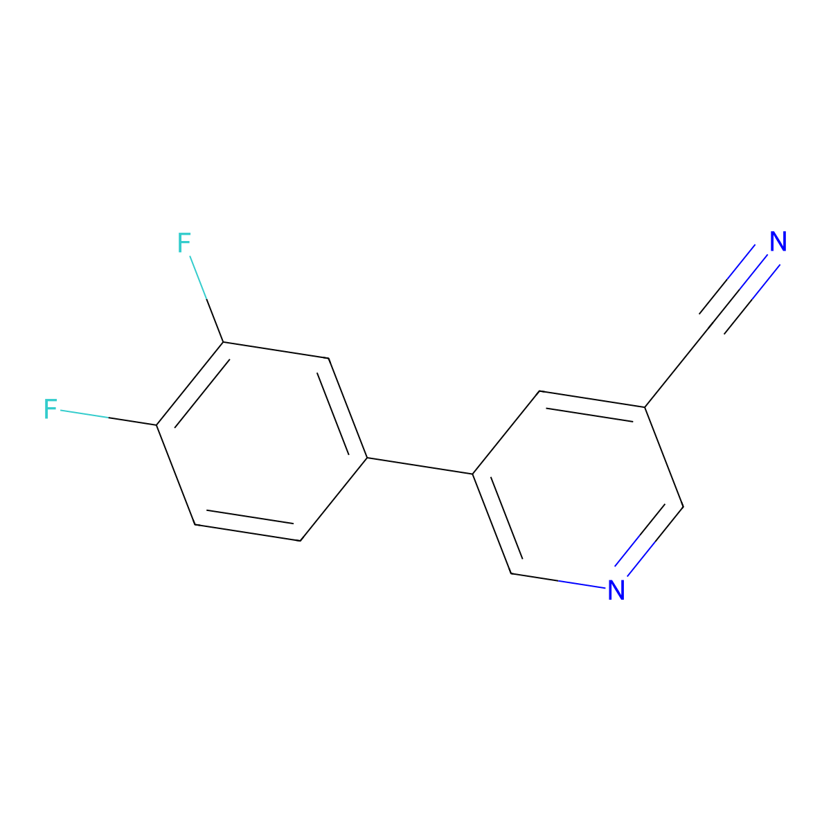 5-(3,4-Difluorophenyl)nicotinonitrile molecular structure, CAS 1346691-71-1