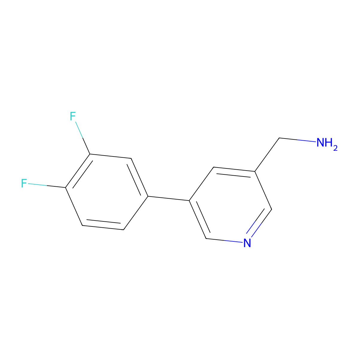 (5-(3,4-Difluorophenyl)pyridin-3-yl)methanamine molecular structure, CAS 1346691-74-4