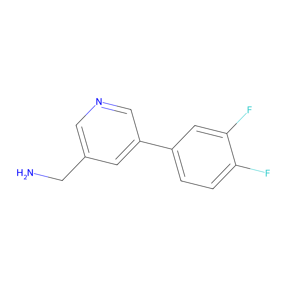 (5-(3,4-Difluorophenyl)pyridin-3-yl)methanamine molecular structure, CAS 1346691-74-4