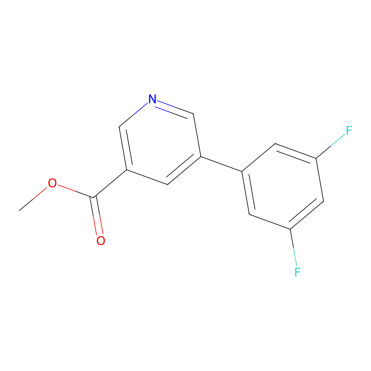 Methyl 5-(3,5-difluorophenyl)nicotinate molecular structure, CAS 1346691-75-5