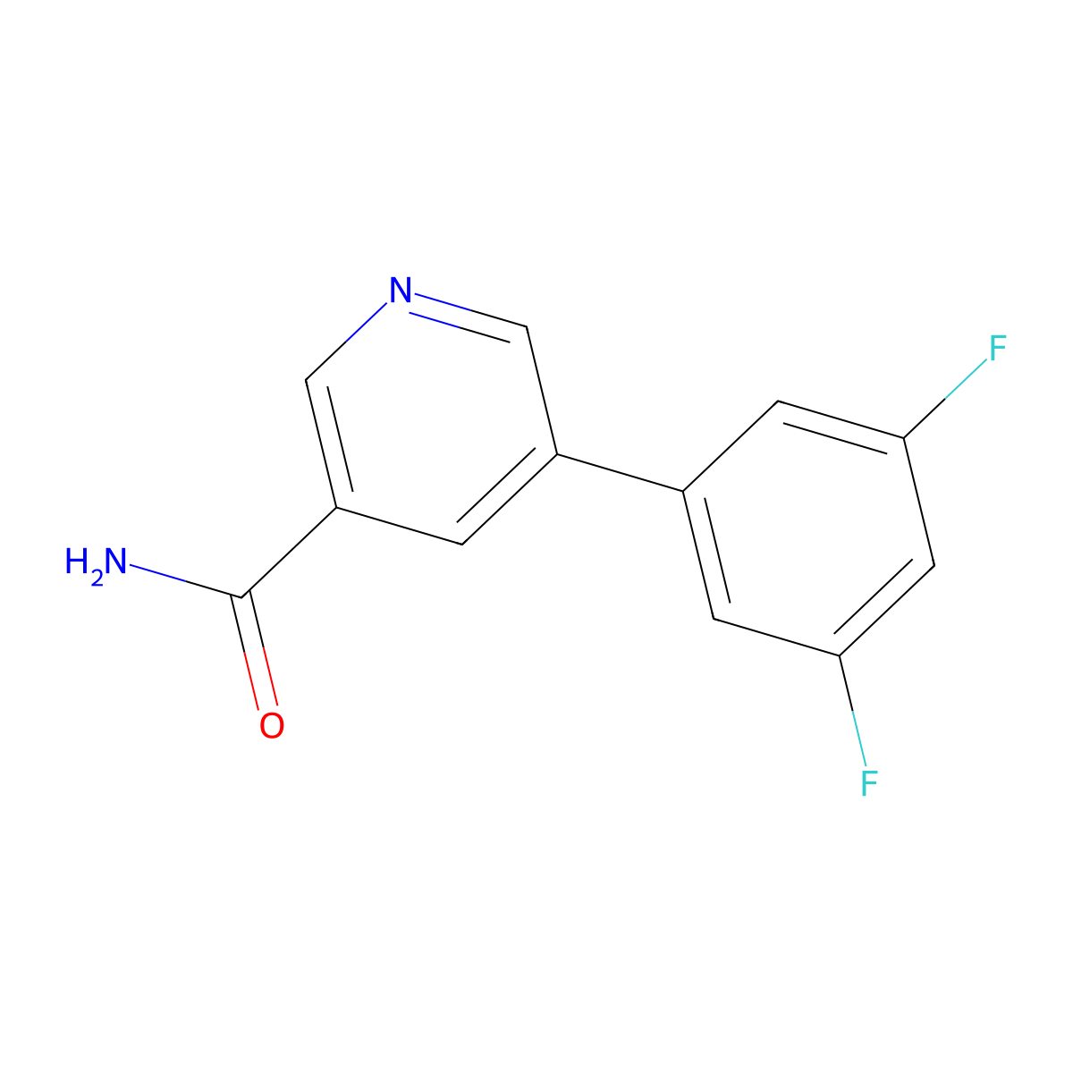 5-(3,5-Difluorophenyl)nicotinamide molecular structure, CAS 1346691-76-6
