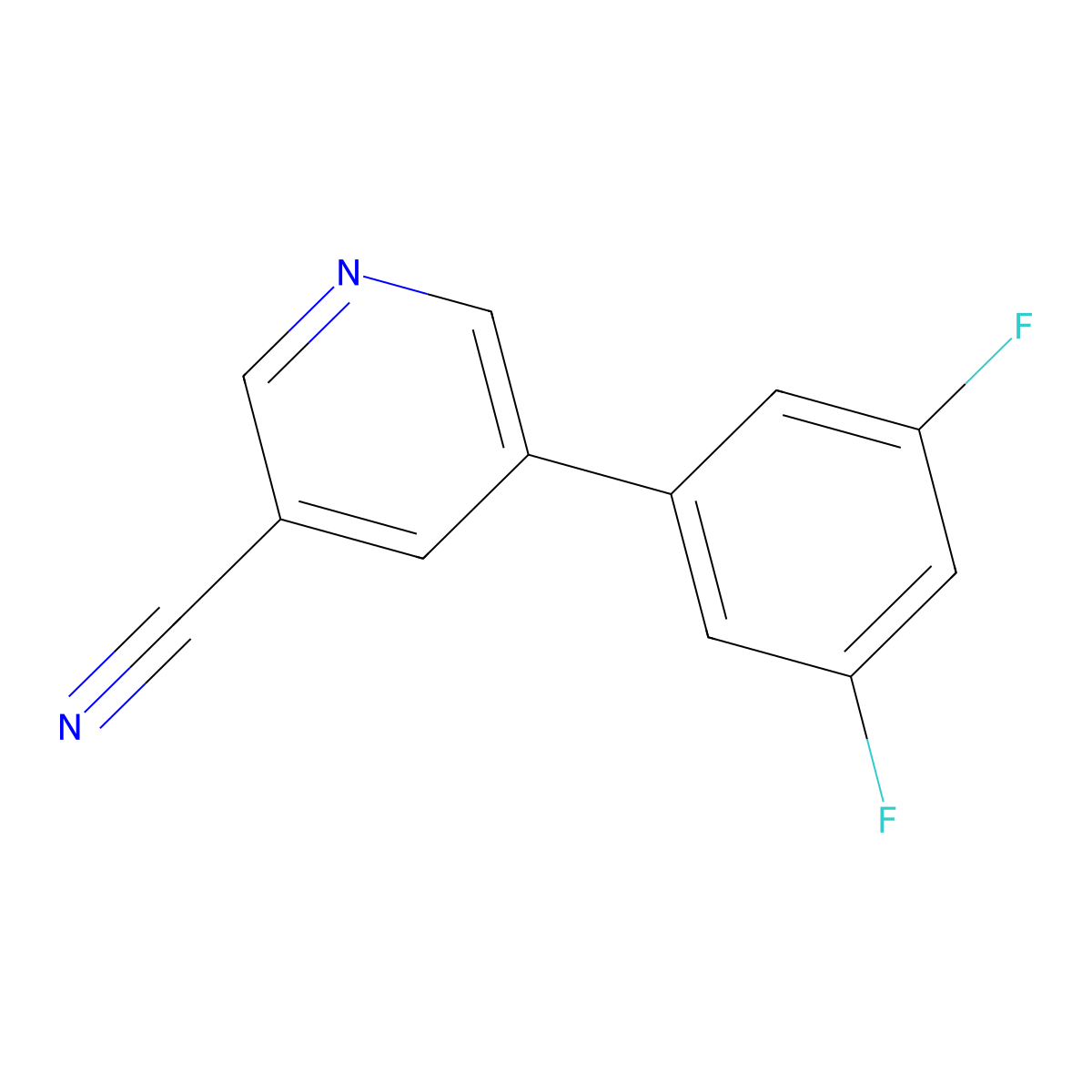 5-(3,5-Difluorophenyl)nicotinonitrile molecular structure, CAS 1346691-77-7