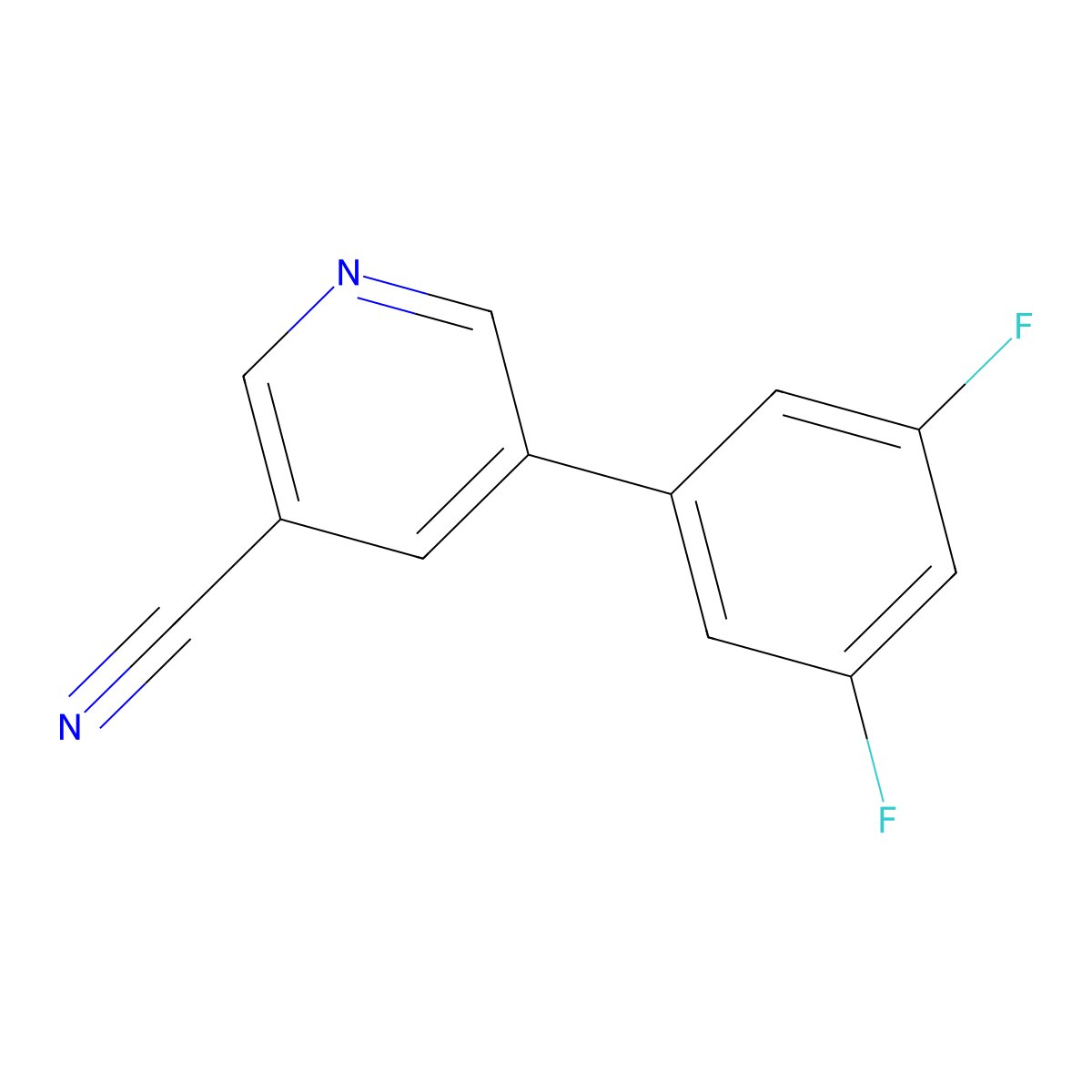 5-(3,5-Difluorophenyl)nicotinonitrile molecular structure, CAS 1346691-77-7