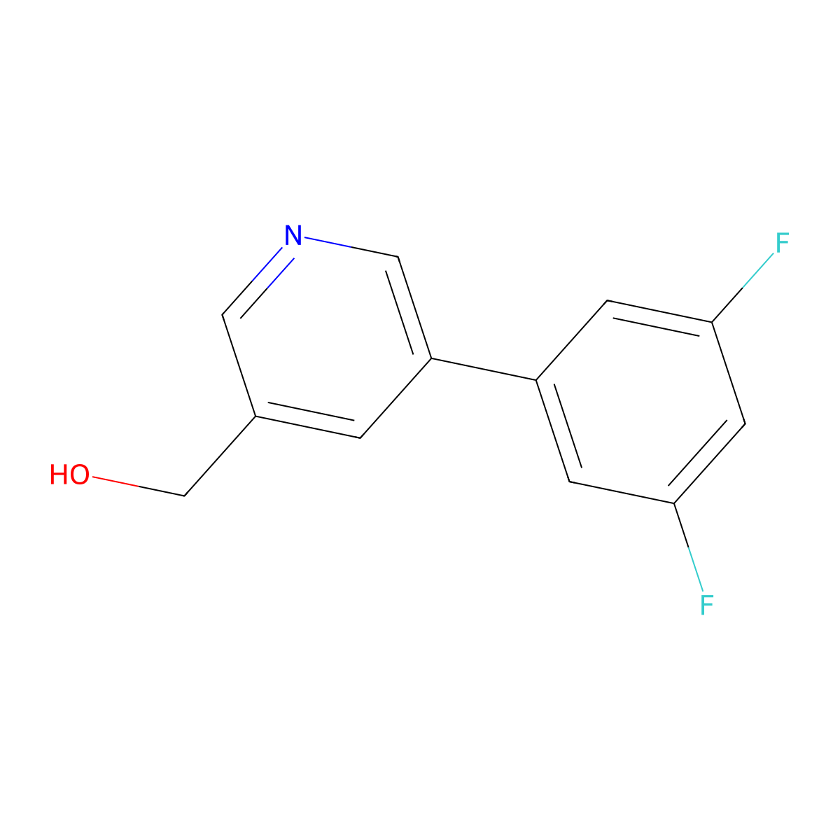 (5-(3,5-Difluorophenyl)pyridin-3-yl)methanol molecular structure, CAS 1346691-78-8