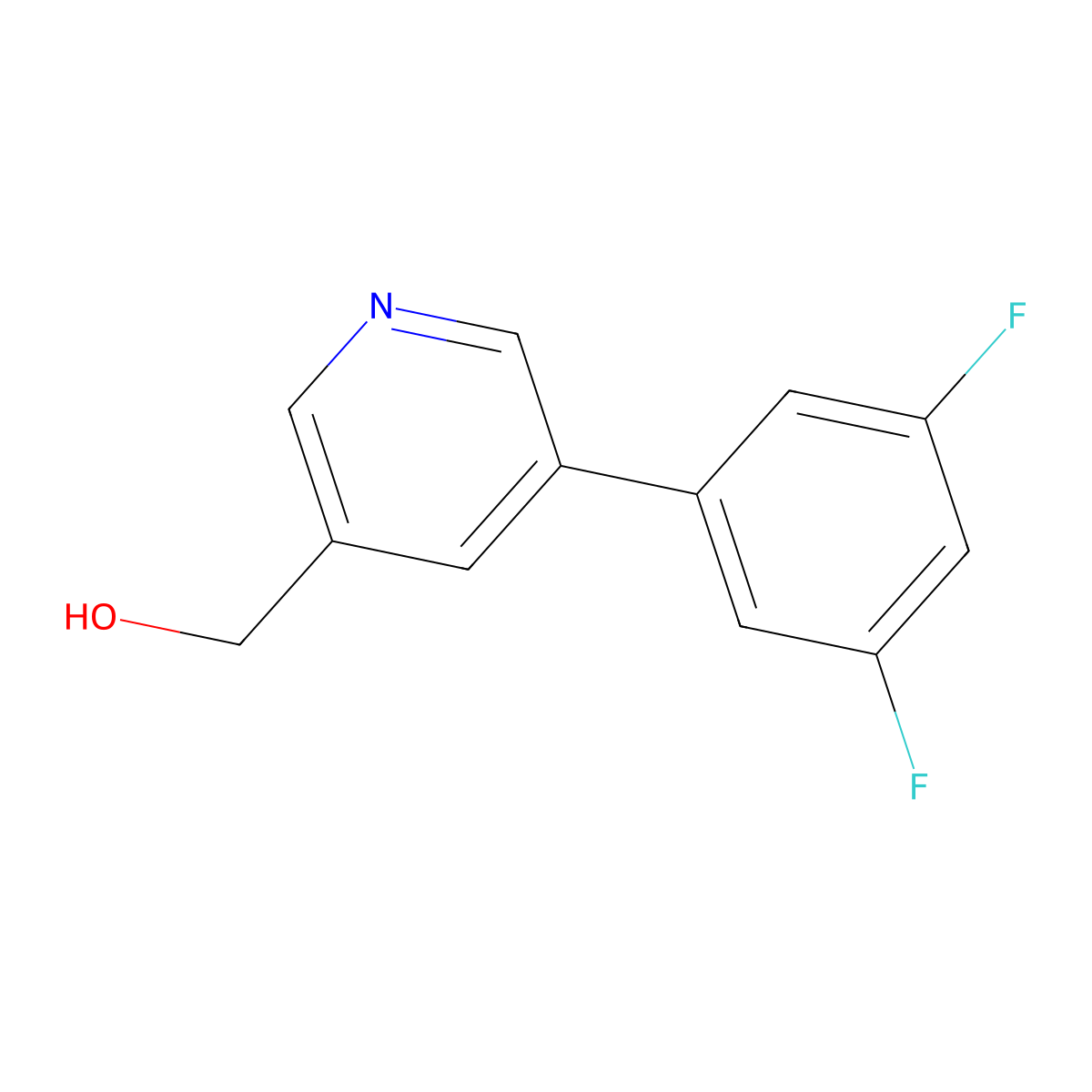 (5-(3,5-Difluorophenyl)pyridin-3-yl)methanol molecular structure, CAS 1346691-78-8