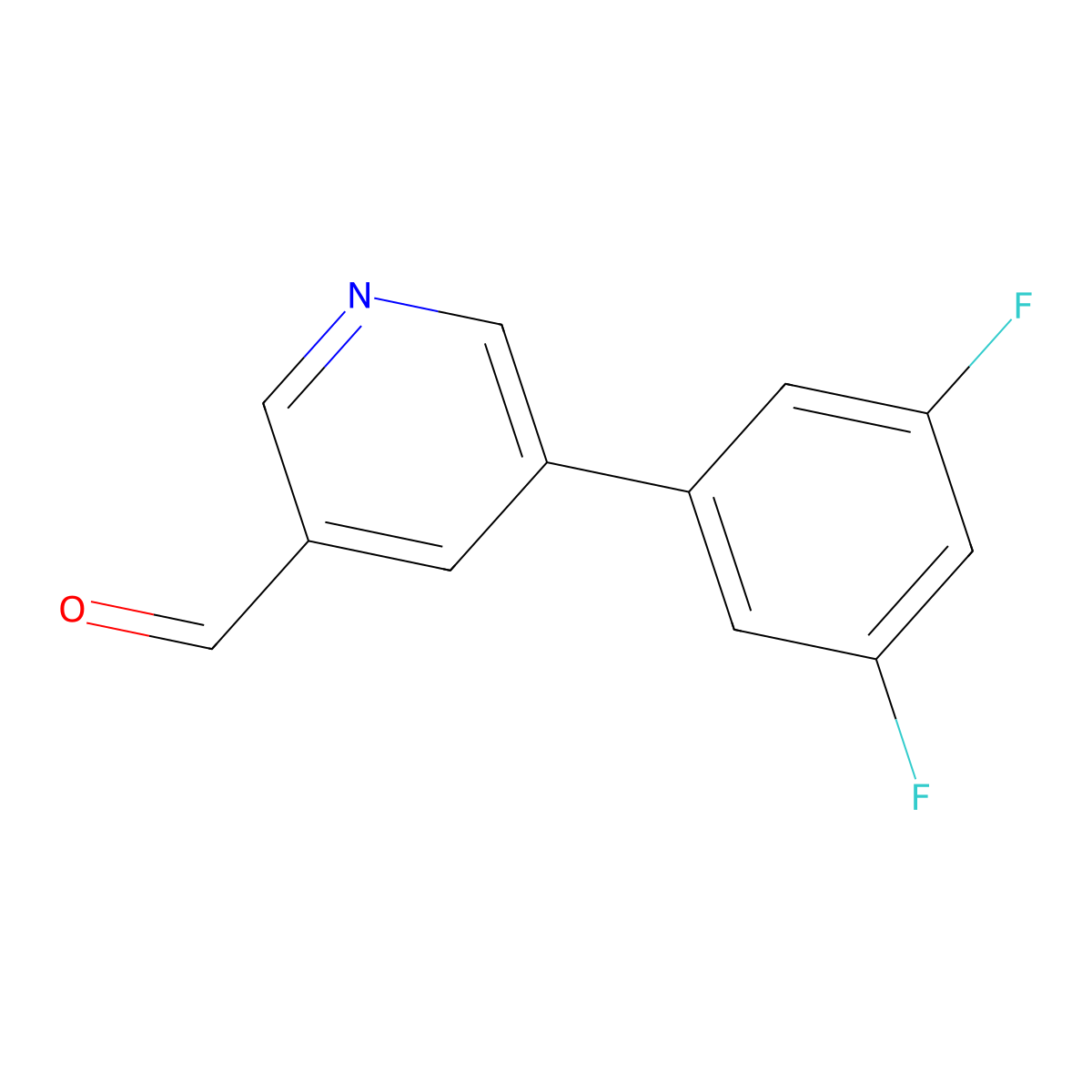 5-(3,5-Difluorophenyl)nicotinaldehyde molecular structure, CAS 1346691-79-9