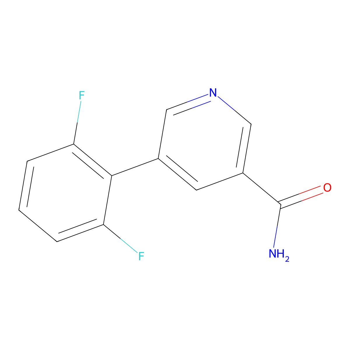 5-(2,6-Difluorophenyl)nicotinamide molecular structure, CAS 1346691-81-3