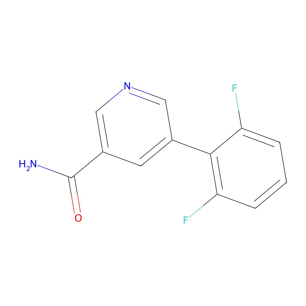 5-(2,6-Difluorophenyl)nicotinamide molecular structure, CAS 1346691-81-3