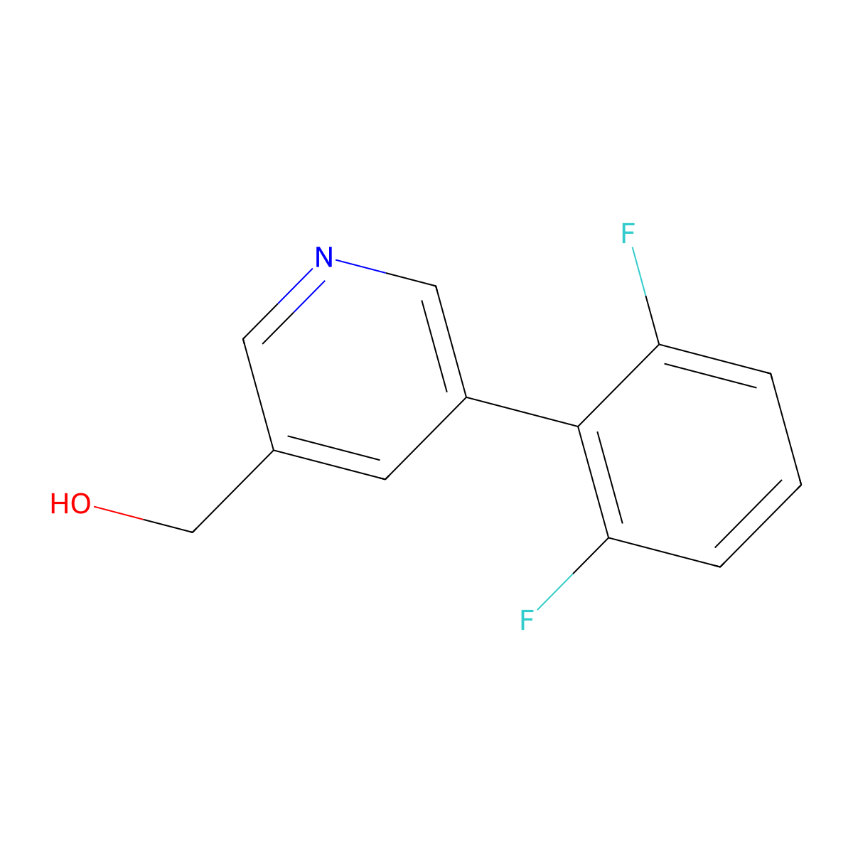 (5-(2,6-Difluorophenyl)pyridin-3-yl)methanol molecular structure, CAS 1346691-83-5