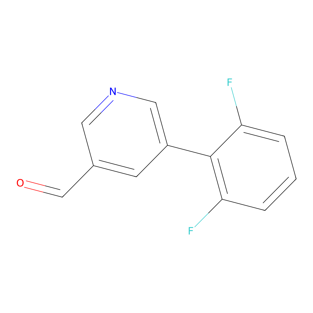 5-(2,6-Difluorophenyl)nicotinaldehyde molecular structure, CAS 1346691-84-6