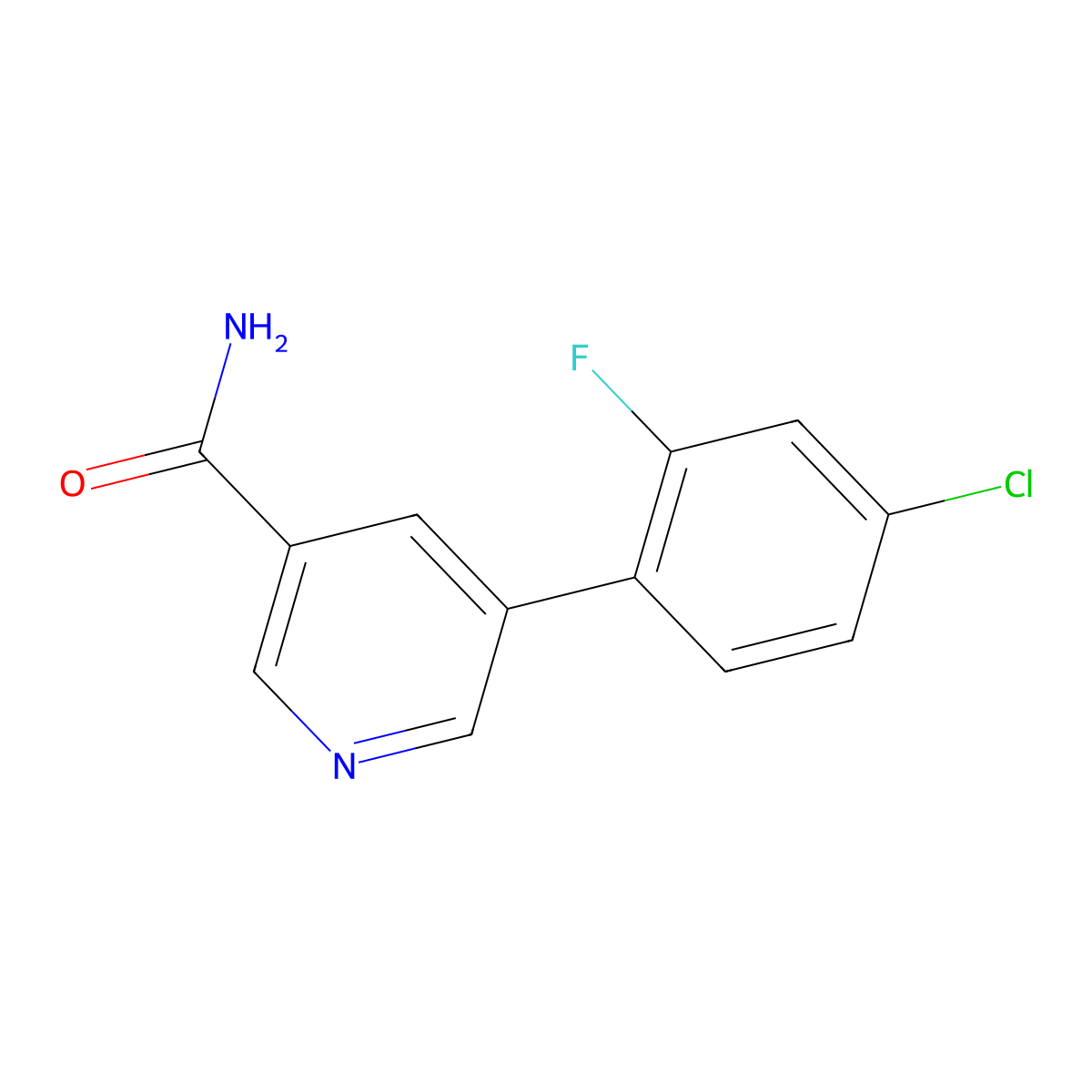 5-(4-Chloro-2-fluorophenyl)nicotinamide molecular structure, CAS 1346691-88-0