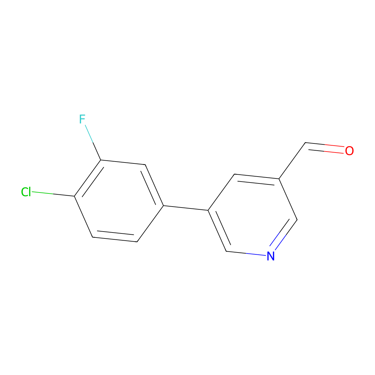 5-(4-Chloro-3-fluorophenyl)nicotinaldehyde molecular structure, CAS 1346691-96-0