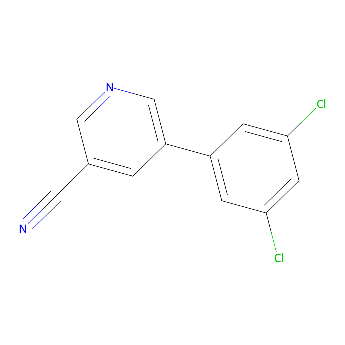5-(3,5-Dichlorophenyl)nicotinonitrile molecular structure, CAS 1346692-01-0