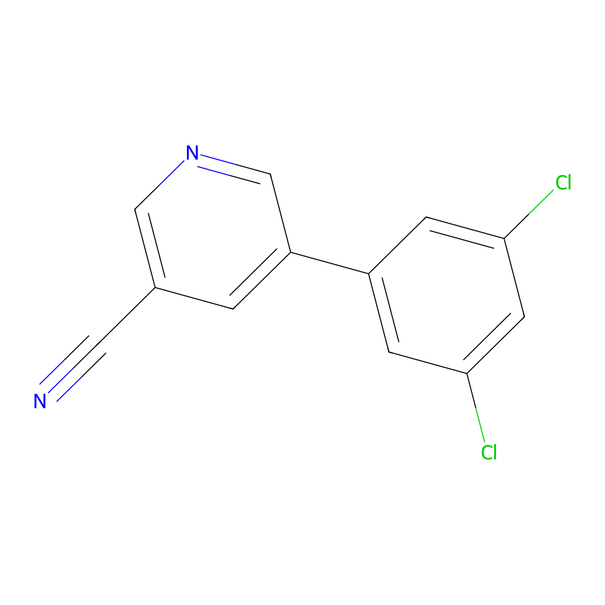 5-(3,5-Dichlorophenyl)nicotinonitrile molecular structure, CAS 1346692-01-0