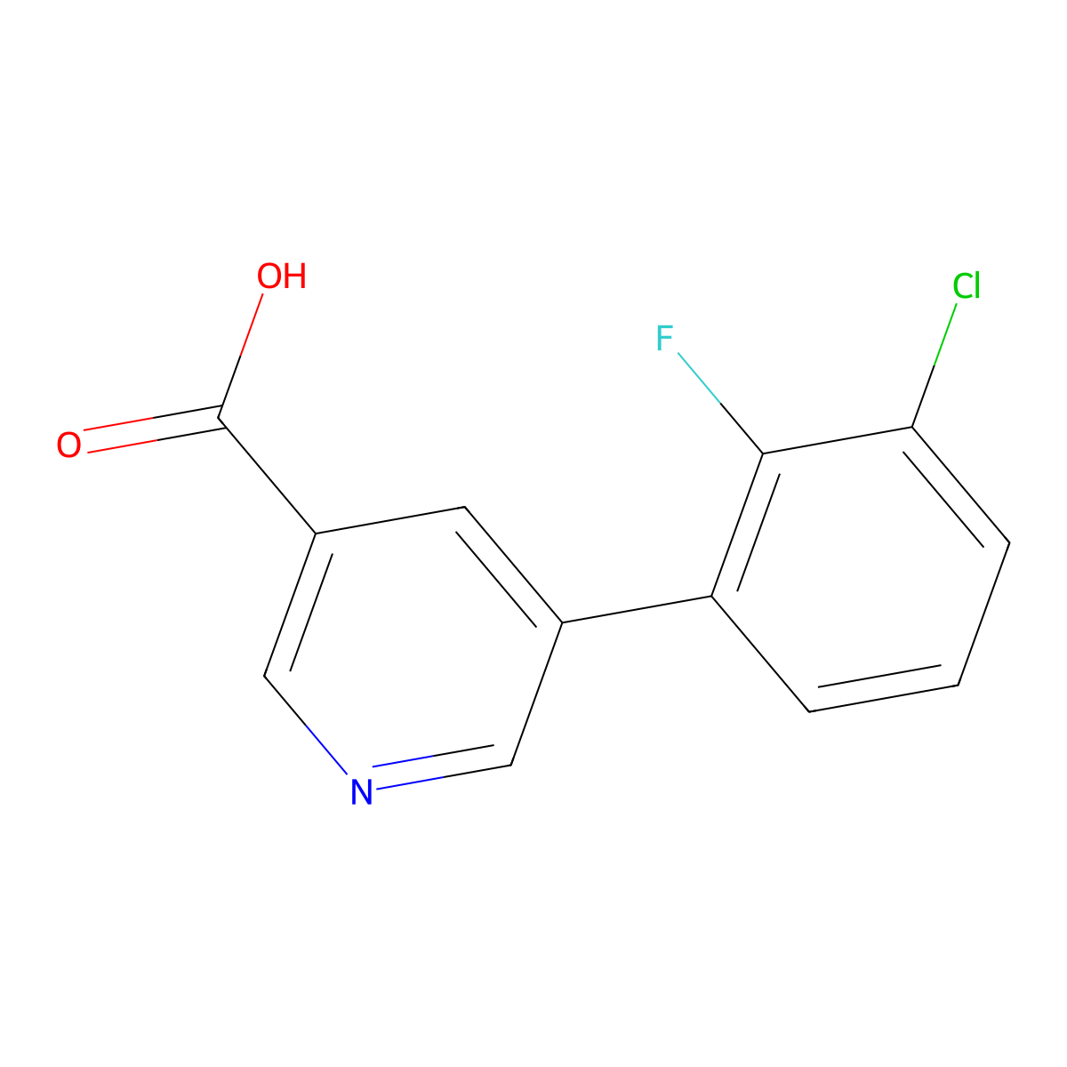 5-(3-Chloro-2-fluorophenyl)nicotinic acid molecular structure, CAS 1346692-03-2