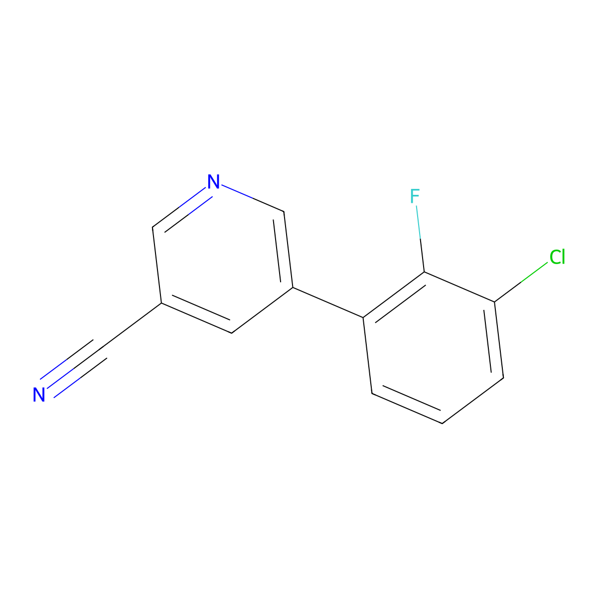 5-(3-Chloro-2-fluorophenyl)nicotinonitrile molecular structure, CAS 1346692-05-4