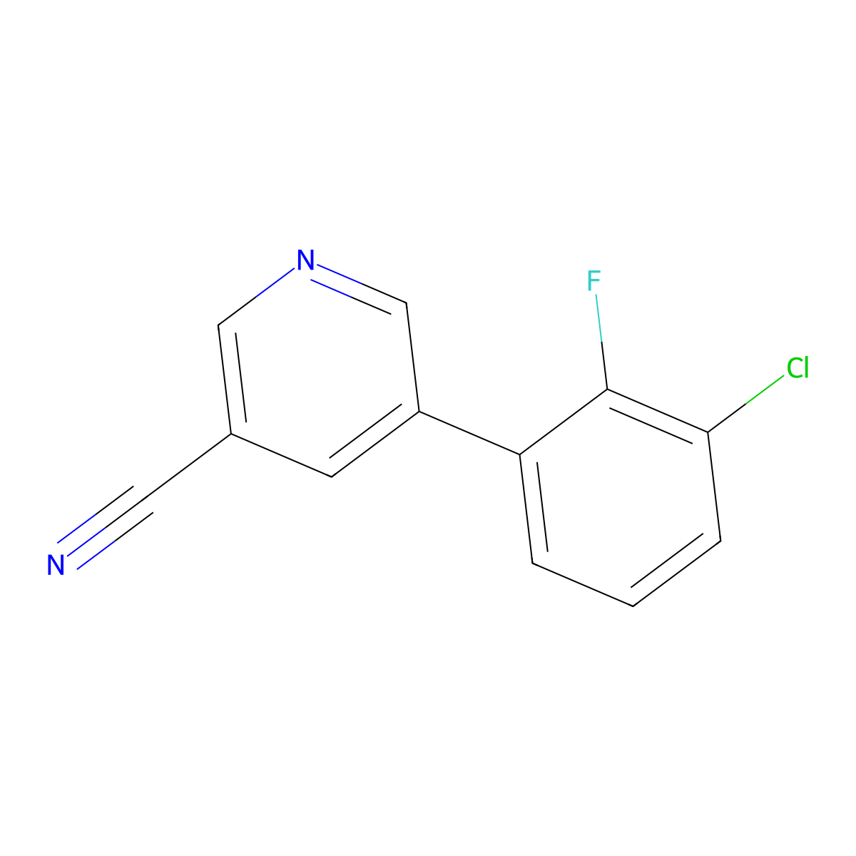 5-(3-Chloro-2-fluorophenyl)nicotinonitrile molecular structure, CAS 1346692-05-4