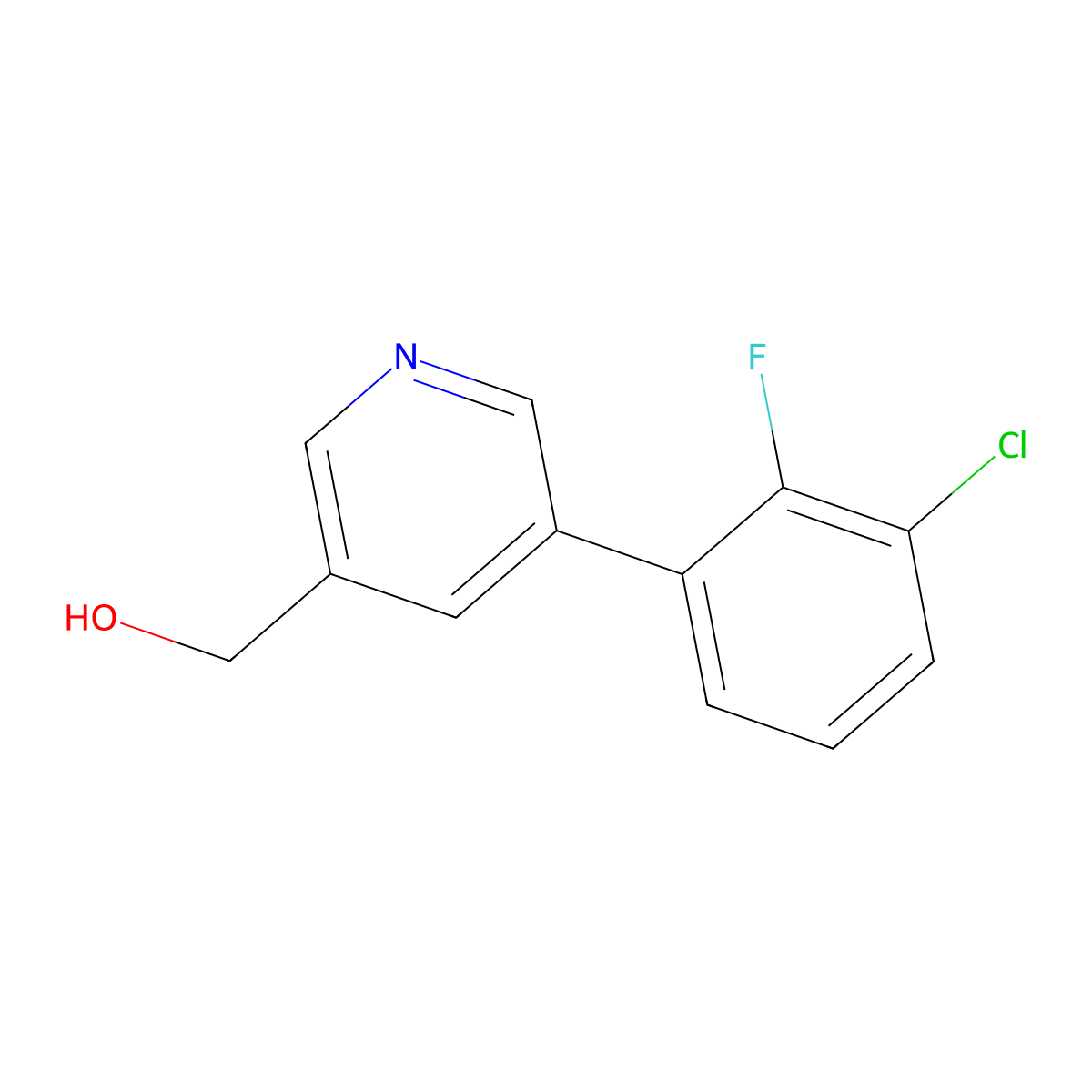 (5-(3-Chloro-2-fluorophenyl)pyridin-3-yl)methanol molecular structure, CAS 1346692-06-5