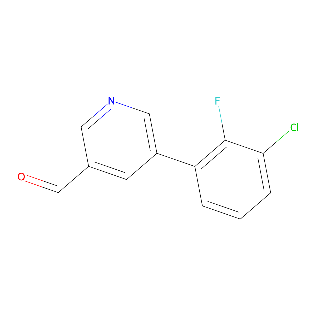 5-(3-Chloro-2-fluorophenyl)nicotinaldehyde molecular structure, CAS 1346692-07-6