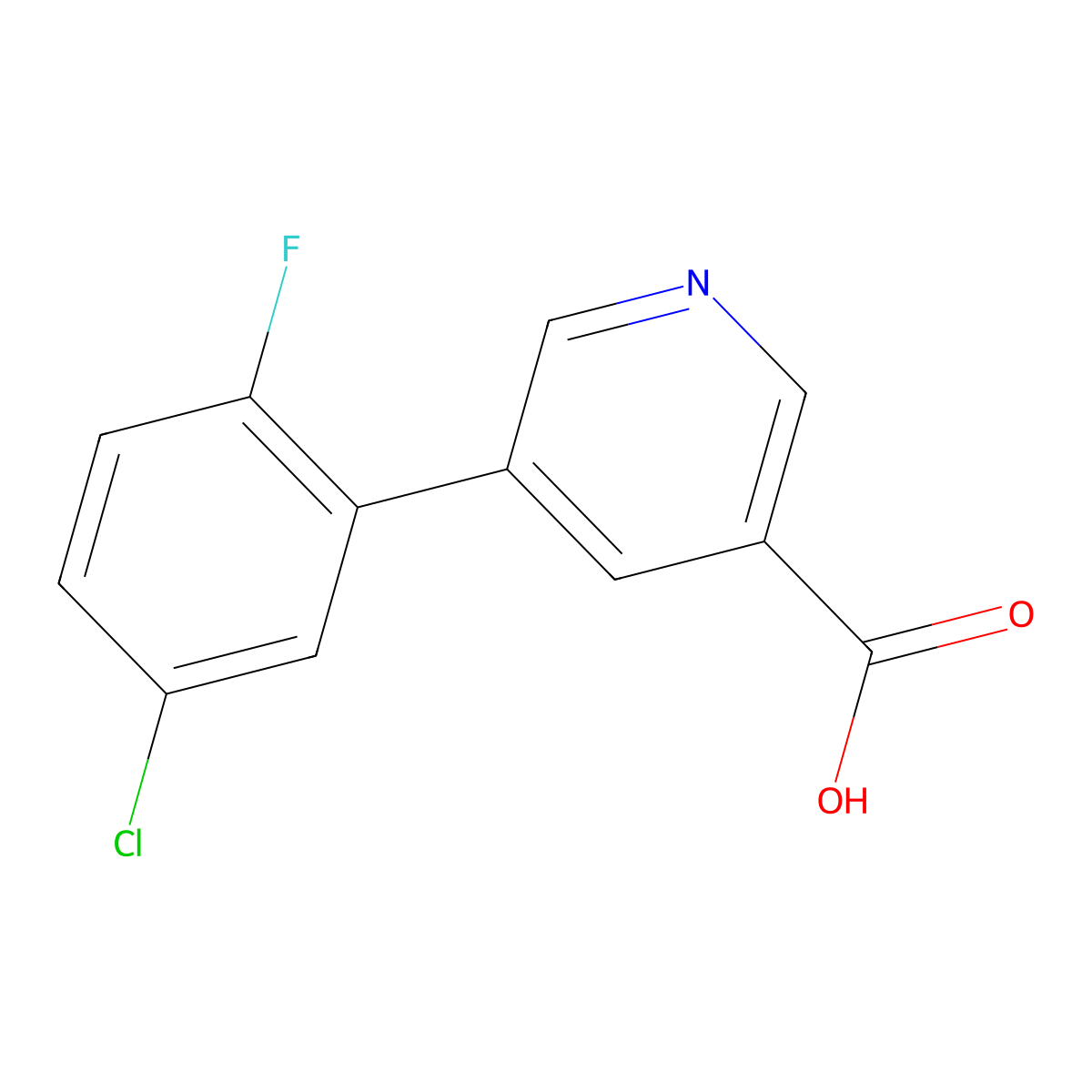 5-(5-Chloro-2-fluorophenyl)nicotinic acid molecular structure, CAS 1346692-09-8