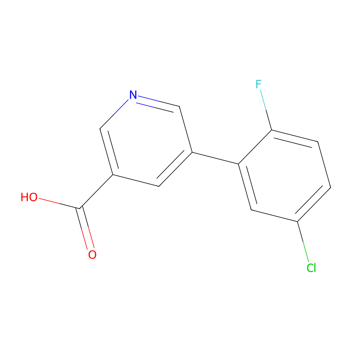 5-(5-Chloro-2-fluorophenyl)nicotinic acid molecular structure, CAS 1346692-09-8