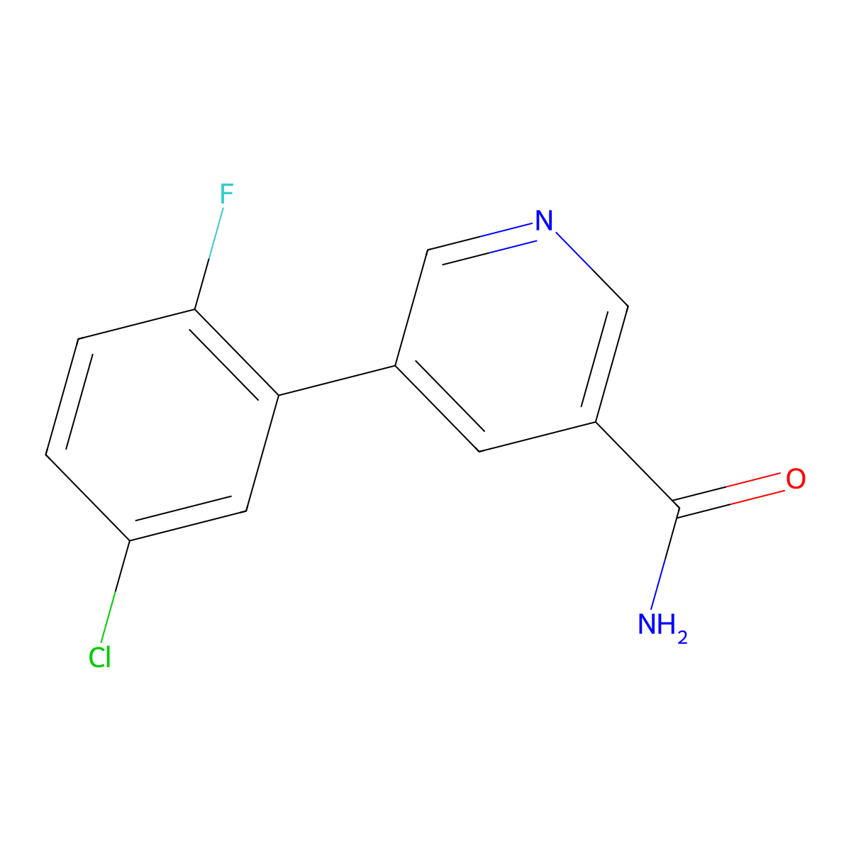 5-(5-Chloro-2-fluorophenyl)nicotinamide molecular structure, CAS 1346692-11-2