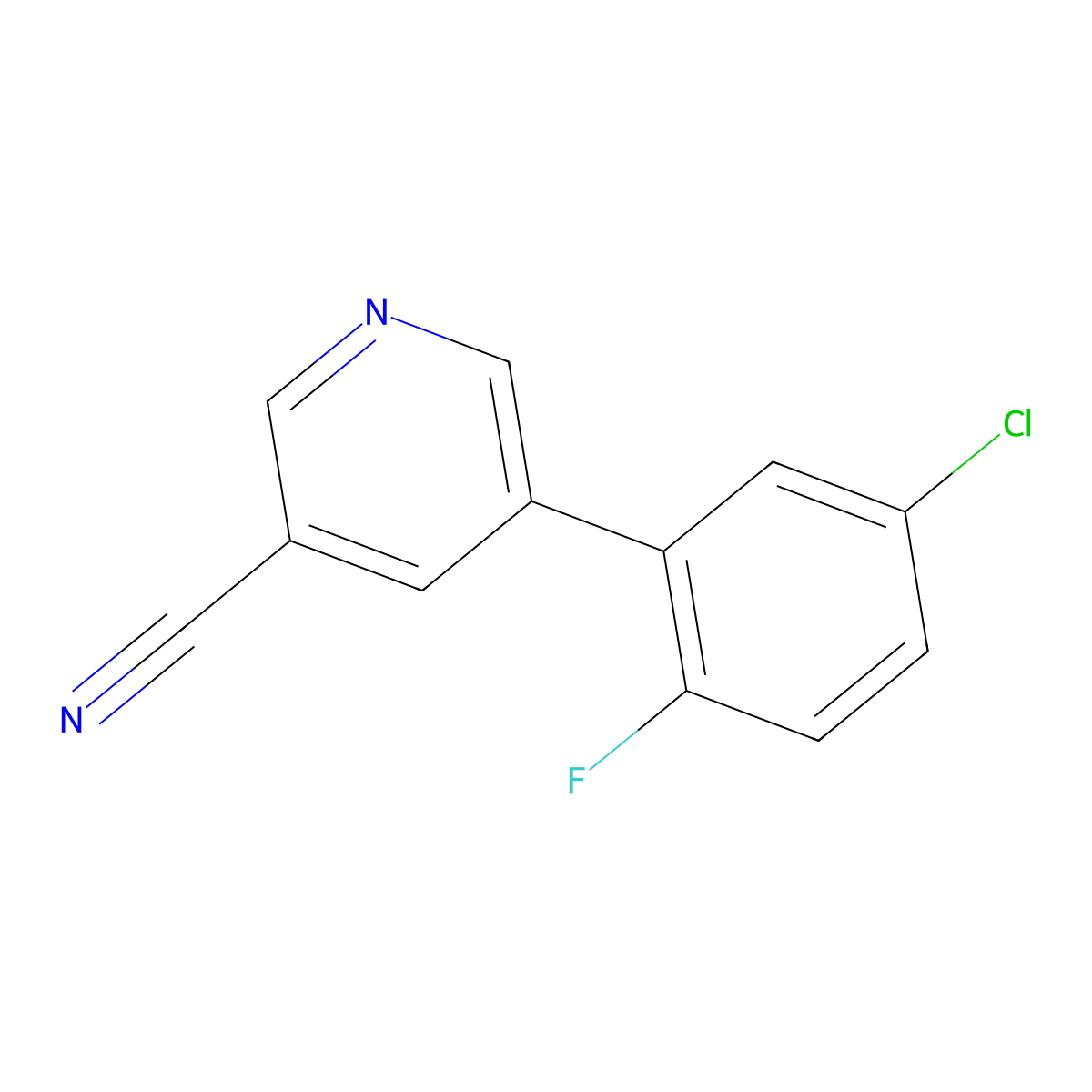 5-(5-Chloro-2-fluorophenyl)nicotinonitrile molecular structure, CAS 1346692-12-3