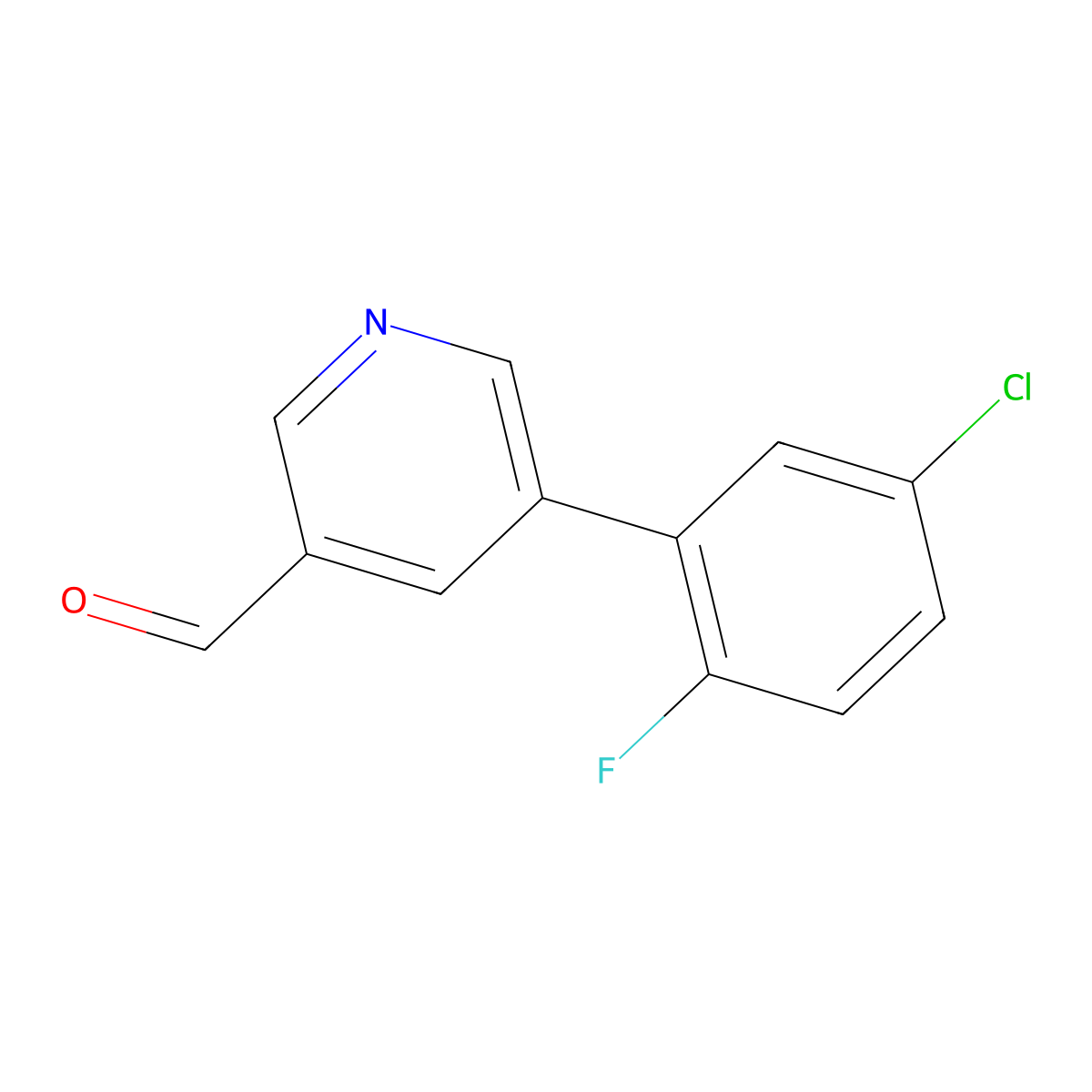 5-(5-Chloro-2-fluorophenyl)nicotinaldehyde molecular structure, CAS 1346692-14-5