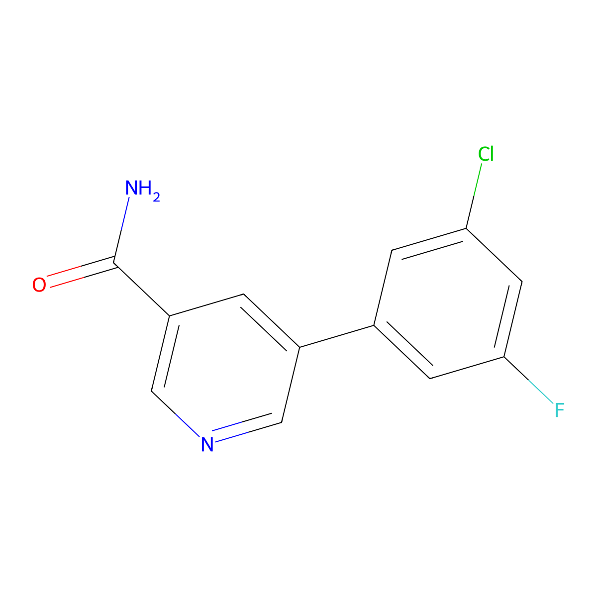 5-(3-Chloro-5-fluorophenyl)nicotinamide molecular structure, CAS 1346692-17-8