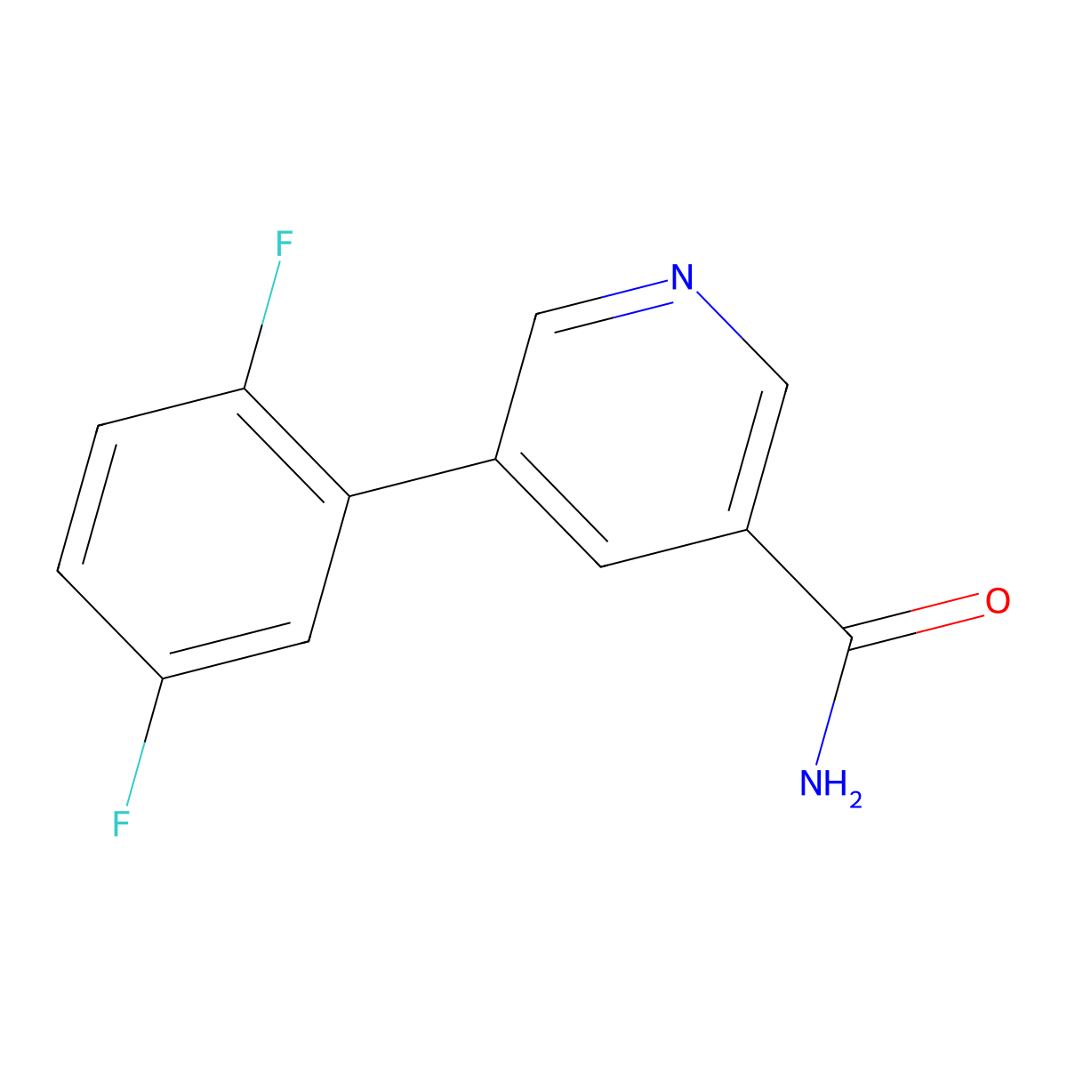 5-(2,5-Difluorophenyl)nicotinamide molecular structure, CAS 1346692-23-6